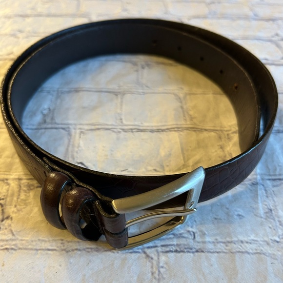 GENUINE LEATHER CORDOVAN CROC PRINT MENS BELT SIZE 38 - Picture 7 of 7